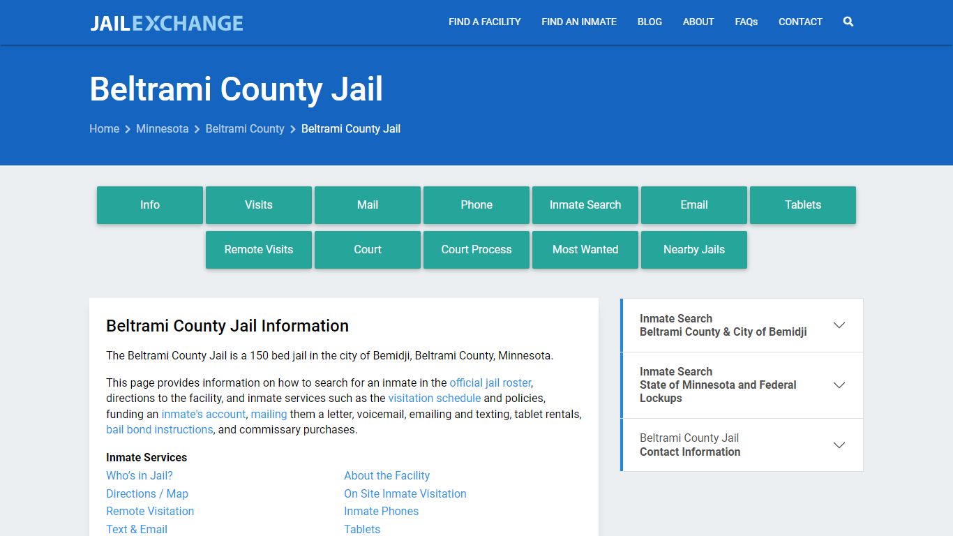 Beltrami County Jail, MN Inmate Search, Information